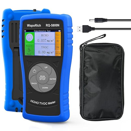 Air Quality Pollution Monitor, Formaldehyde Detector 0-2.50 mg/m3 Professional air Quality Tester Indoor TVOC, for Home Office and Various Occasions Colorful LCD Screen & USB Charging