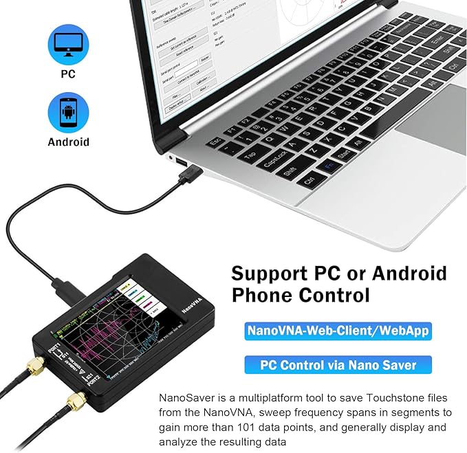 [Upgraded] AURSINC NanoVNA-H Vector Network Analyzer 10KHz -1.5GHz Latest HW V3.6 HF VHF UHF Antenna Analyzer, Measuring S Parameters, SWR, Phase, Delay, Smith Chart