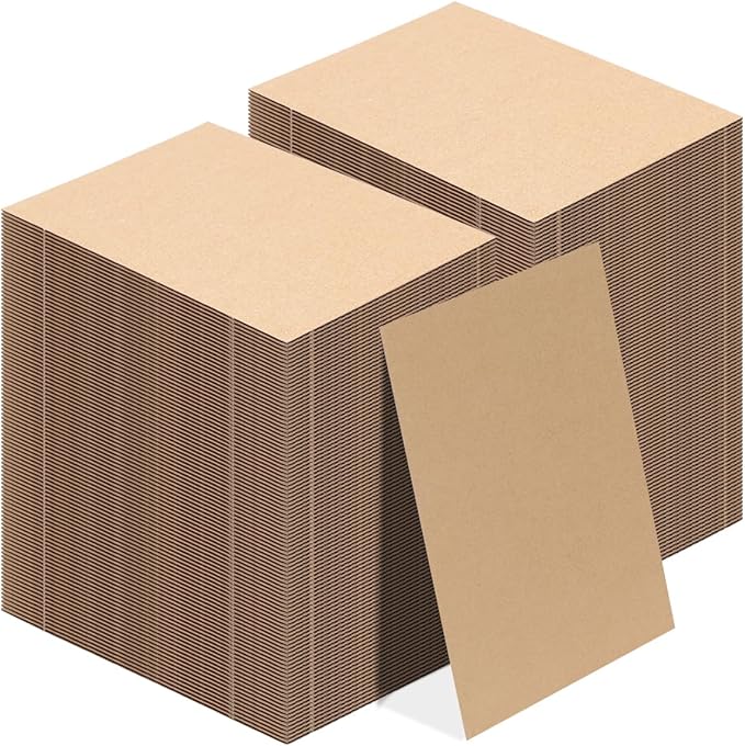 Calenzana 3.5x4.5 Browm Corrugated Cardboard Sheets, Flat Card Boards Inserts for Crafts, Packing, Shipping, Moving, Mailing, 200 Pack