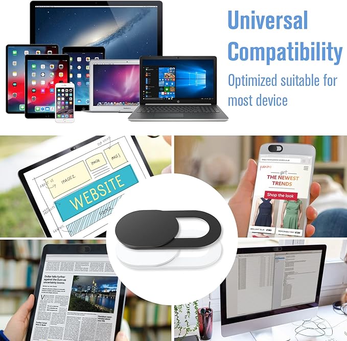 Laptop Camera Cover Slide, [8 Pack] Ultra-Thin Webcam Cover Compatible with Camera for MacBook,Laptop,PC,Computer,iMac,iPad etc. 0.022in Thick Web Blocker Protect Your Privacy and Security