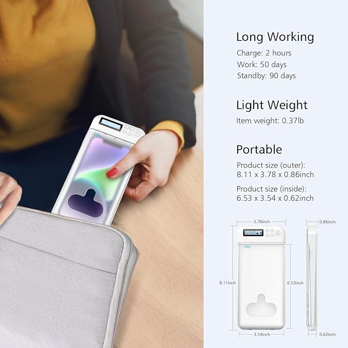 ySky Timed Phone Lock Box for iPhone & Android - Self-Control Timer to Help Kids & Students Focus Back - Translucent