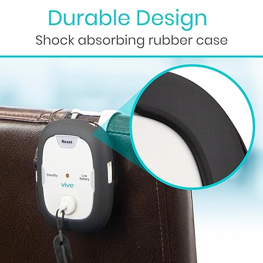 Vive Magnet Pull Cord Chair Alarm for Elderly Adults - Bed Alarm - Fall Prevention for Elderly Dementia Patients - String Exit Alert Detection for Caregivers Monitoring Seniors - Batteries Included