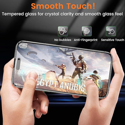 4+4 Pack Privacy Screen Protector for iPhone 16 6.1-Inch with 4 Pack Camera Lens Protector, Anti Spy Tempered Glass Film 9H Hardness Case Friendly