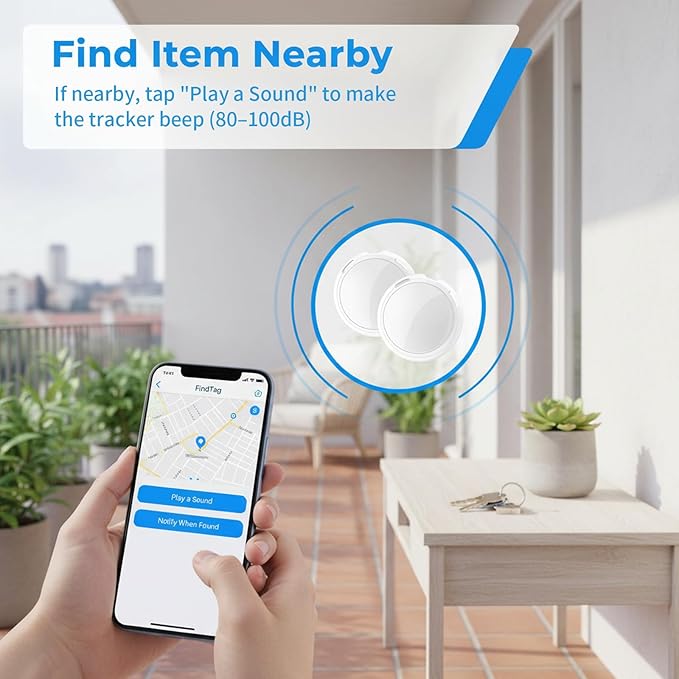 2 Pack GPS Tracker for Car Work with Find My (iOS Only) No Subscription Real Time Smart Vehicle Tracker Tags Global Mini Hidden Locator Tracking Devices with Magnetic Case No Monthly Fee for Bike Pets
