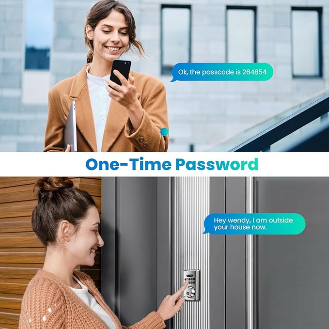 Keyless Entry Door Lock, Electronic Keypad Deadbolt for Front Door, Smart Locks with 6 Digital Code, Auto Lock, Anti-Peeking Password, Easy Installation, Silver