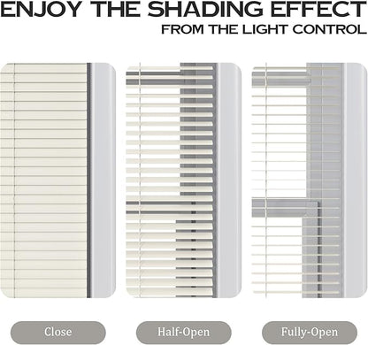 Motorized Cordless Aluminum Blinds with Remote, Automatic Room Darkening Horizontal Blinds for Indoor Windows, Light Adjustment Waterproof Blinds, Customized for Home Office, Beige