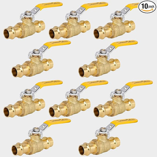 10PCS 3/4" Press Propress Ball Valve with EPDM O-Ring 1/4-Turn Full Port Shut Off Stop Valve for Copper Tubing Connection