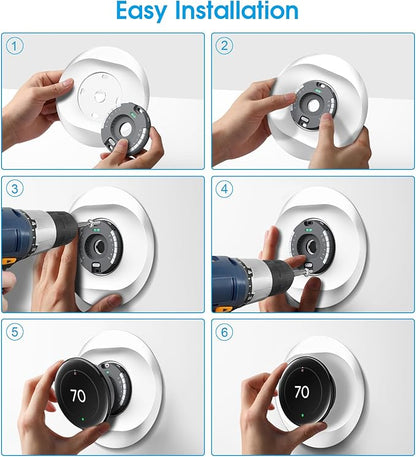 CaseBot Wall Plate Cover Compatible with Google Nest Learning Thermostat (4th Gen), Practical Nest Thermostat Trim Kit, with Temperature Sensor Holder, Easy Installation (White)