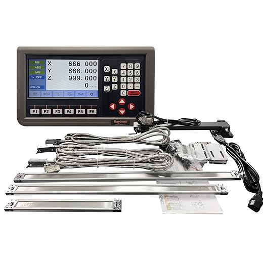 3 Axis DRO Digital Readout for Metal Milling Machine Lathe Machine Tool 470mm+970mm+270mm Magnetic Scale 5um IP67 Sealing Protection 18" x 38" x 10 "