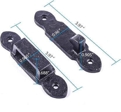 Renovators Supply Manufacturing Door Lock Latch 6.5 in. Black Wrought Iron Gate Latch Garage Barn Door Lock with Mounting Hardware