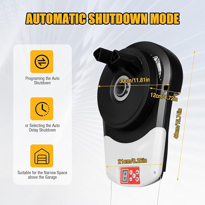 110V 800N 100W Automatic Roller Door Opener, Commercial Garage Electric Roller Shutter Door Opener Anti-Theft Rolling Code Smart Roller Opener Equipped with Two Remote Control for Garage/Shop Doors