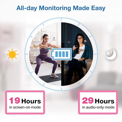 VTech VM819 Baby Monitor with Camera and Audio, 2.8” Screen Portable Baby Camera, Night Vision, 2-Way Audio, Temperature Sensor and Lullabies, Secure Transmission No WiFi, Ideal for Baby/Elderly/Pet
