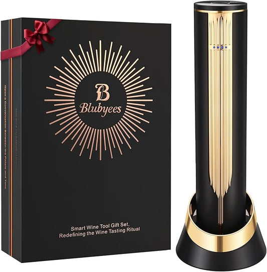 Electric Wine Bottle Opener with Charging Base & Built-in Foil Cutter – Rechargeable Intelligent Touch-Activated Automatic Corkscrew – Luxury Christmas Wine Gifts for Women, Men, Seniors