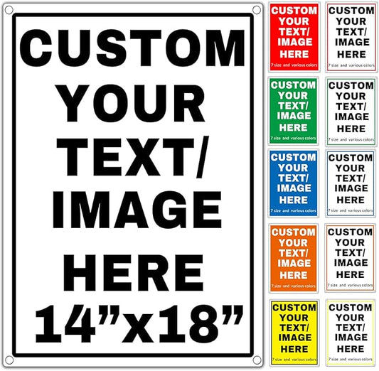 Custom Aluminum Signs – Personalized Weatherproof Metal Signs for Indoor & Outdoor Use – Multiple Sizes – Add Text/Logo – Optional Reflective & Double-Sided Printing – for Home, Business, Hazard, Garden, Door & Commercial Use (vertical 2, 18x14inch)