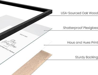 HAUS AND HUES Picture Frames for Wall - Set of 5 black photo frames, Photo Frame Collage, Bulk Picture Frames, Assorted Picture Frames, Picture Frames Bulk (Two 8x10, Three 12x16 Black)