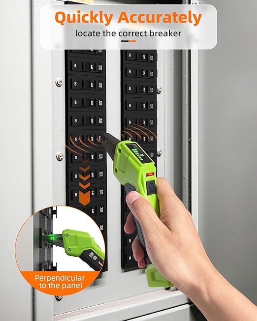 Tadeto Circuit Breaker Finder Tool with Outlet Tester, Quickly GFCI, Voltage, Electric Tester with Dual LCD Display, Light Socket and 3-2 Prong Grounding Adapter, Alligator Clip Adapter