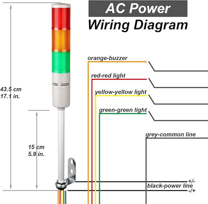 Tower Stack Lights, Industrial Warning Signal Lights Tower Lamps Column, Factory Workshop Safety RGB Signal Indicator, LED Andon Lights (110V, 3 Tiers, Without Sound)