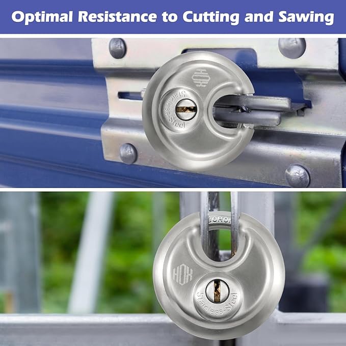 Heavy Duty Padlock with Key – 70mm Stainless Steel Commercial Discus Keyed Lock, High Security, 8 Pack
