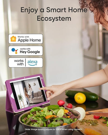 eufy Security Indoor Camera E30, Latest Generation, 4K UHD Security Camera, Pet/Dog/Baby Camera with Phone app, Color Night Vision, Human/Pet Auto Tracking, 360 Pan-Tilt, Works with Homekit, White