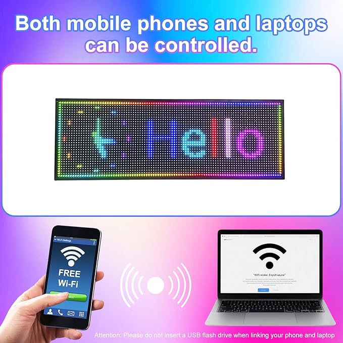 Programmable Scrolling LED Sign Outdoor Signs for Businesses Pantalla LED Para Publicidad Waterproof Digital Display Board - Custom Electronic Message Panel for Wall (Letrero) 26"X14"