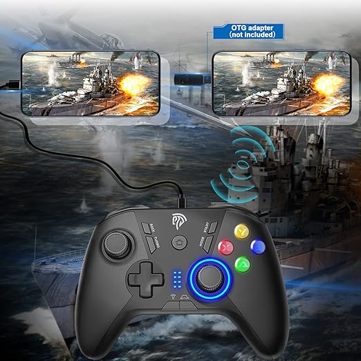 EasySMX 2.4G Wireless Gaming Controller for Windows PC, Steam Deck, PS3 & Android TV Box, Plug and Play Gamepad with Dual Vibration, 4 Back Paddles, Up to 14-Hour Battery Life