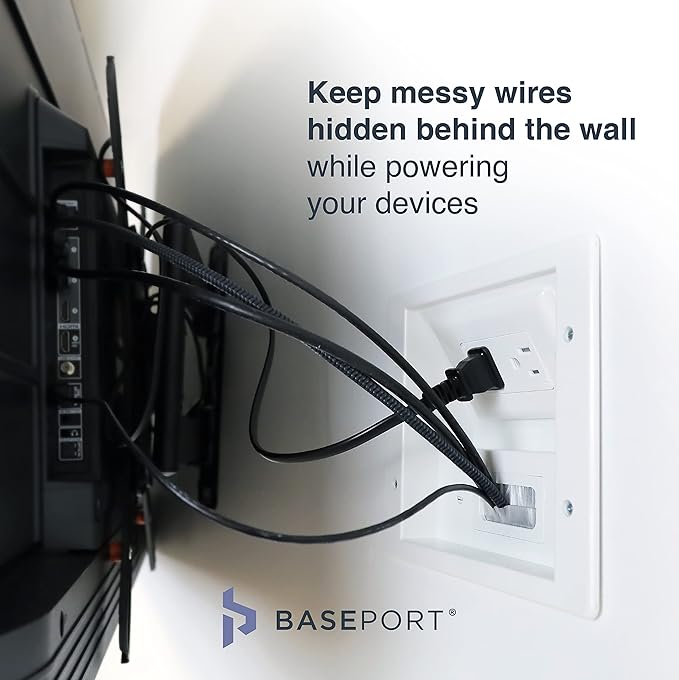 In Wall Cable Management Kit - Hide Wires Wall Mount TV Kit with Wall Cable Pass Through, Complete Cord Hider for Wall Mount TV