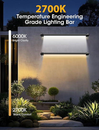 2-Pack Pro-Grade LED Wall Washer Light Bar, 54W 6480LM 2700K Warm White, 40-Inch IP67 Waterproof 120V Linear Outdoor LED Light Bar Landscape Lighting with On/Off Switch
