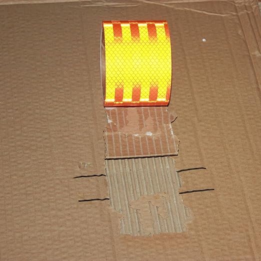 Non Fading Reflective Tape Orange Outdoor Waterproof 3 inch, High Visibility Industrial Marking Tape, Safety Adhesive Stickers (11 feet)