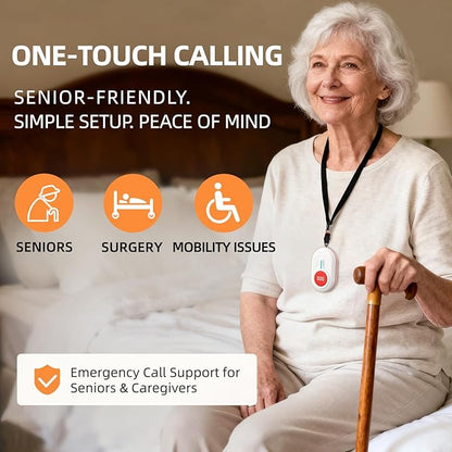 CallToU Caregiver Pager Wireless Call Button for Elderly at Home, Portable Nurse Alert System with Vibration/for Patients and Disabled, 500ft Ranger (2 Call Buttons + 1 Receivers)