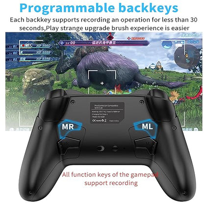Bluetooth Controller for Switch/Mac/PC/Steam/Mobile Phone/iOS/Android//TV/iPad/Table/Apple Arcade MFi Games, switch pro controller wireless with Adjustable Dual Motion,Turbo,Macros,6-Axis,Wake Up for Black Myth: Wukong