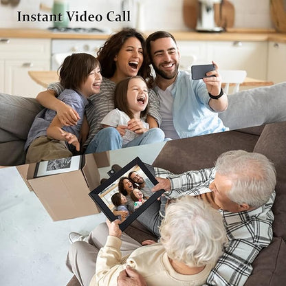 Digital Picture Frame 10.1 Inch Smart WiFi Digital Photo Frame IPS HD Touch Screen Video Call Photo Frame with 16GB Storage, Auto-Rotate, Easy Setup to Share Photos or Videos Remotely via AiMOR APP
