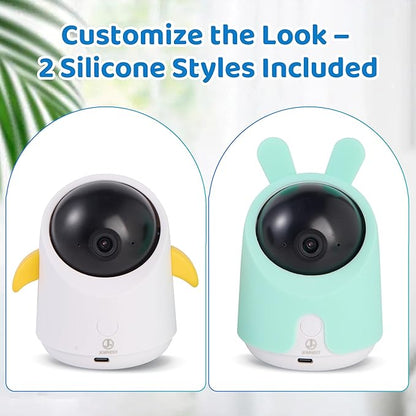Baby Monitor with 1 or 2 HD Cameras – No WiFi Needed, AI Sleep Detection, Night Vision, Two-Way Talk, Temperature Alerts – Split Screen Option (1 Camera)