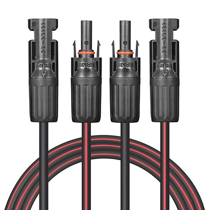 Solar Cable 40 Feet 2x12 AWG Twin Wire Solar Extension Cable, Copper Strand with Female and Male Connectors on Both Ends, Solar Panel Cable Wire & Adaptor for Home, Shop and RV Solar Panels