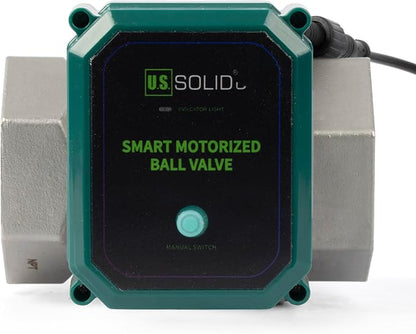 U.S. Solid 2" Smart Motorized Ball Valve - Remote App Mobile Control Stainless Steel Electrical Ball Valve with Manual Switch, 5V DC USB Connection