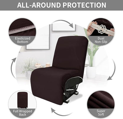 Easy-Going 100% Waterproof Recliner Cover Additional Seat Cover for Reclining Couch, Stretch Sofa Covers Washable Furniture Protector for Kids & Pets, 1 Seat, Chocolate