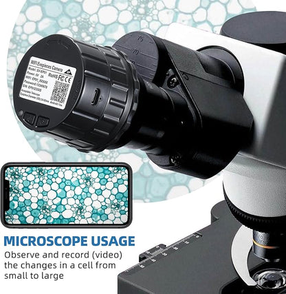 WiFi Telescope Eyepiece Camera for Spotting Scopes Electronic Eyepiece 32GB Video Recording Digital Eyepieces Camera, Telescope Accessories for 24mm-50mm Optical Telescopes and Microscope