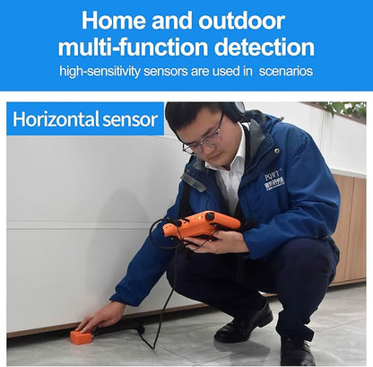PQWT L30 Underground Water Leak Detectors for Home Wall Water Pipe Detector Machine Horizontal Sensor Acoustic Pipeline Leakage Detection Kit Noise Reduction Headphone Smart Touchscreen Carry Case