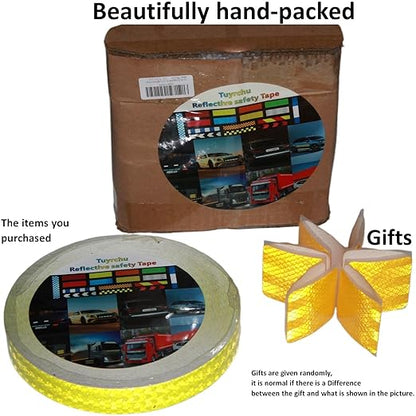 Fluorescent Yellow Reflective Tape Outdoor Waterproof 1 inch Wide, High Visibility Warning Safety Industrial Marking Tape (168 feet)