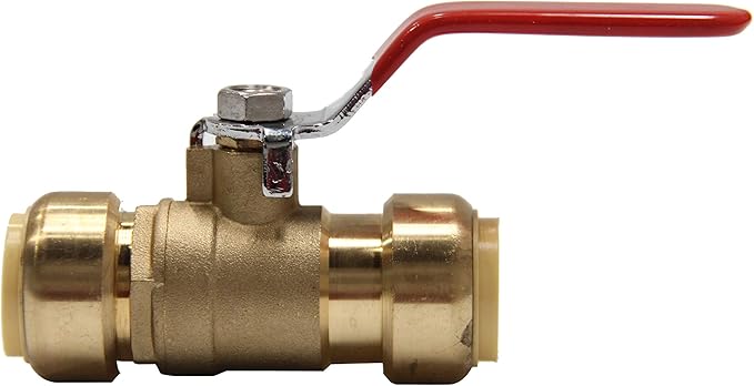 EFIELD 3/4 Inch Ball Valve for Push-Fit Full Port Ball Valve with a Disconnect Clip, UPC Certified-5 Pieces,(PF-VALVE012-5PCS)