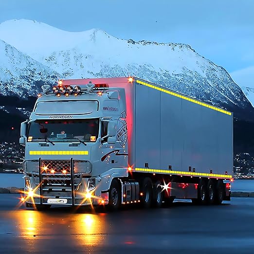 Non Fading Yellow Reflective Stickers 1 inch X 2 inch, Outdoor Waterproof High Visibility Warning Safety Adhesive Reflector Tape (20 Pcs)