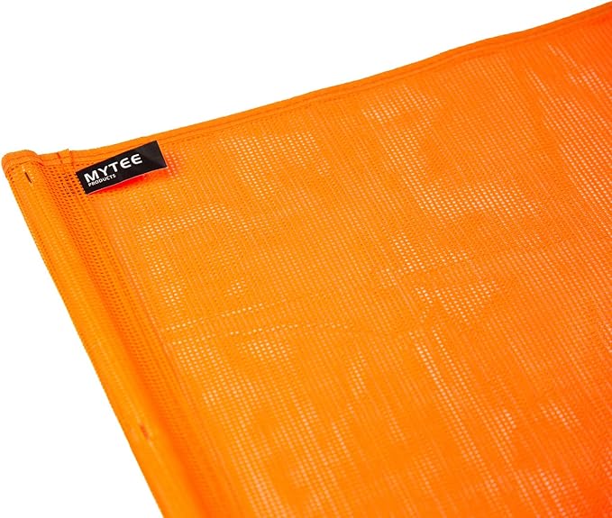 Mytee Products Orange Safety Flags for Trucks with Dowel, DOT Compliant - 18 Inch x 18 Inch High Visibility Vinyl Mesh Warning Flags, 8 Pack