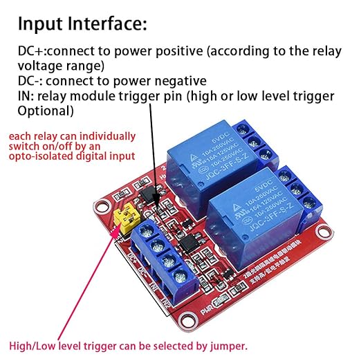 5PCS 2 Channel 5V Relay Module with Optocoupler High or Low Level Trigger Expansion Board for Raspberry Pi Arduino