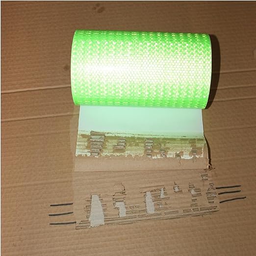 Green Reflective Tape Outdoor Waterproof 6 inch, High Visibility Warning Industrial Marking Tape, Safety Stickers (11 feet)