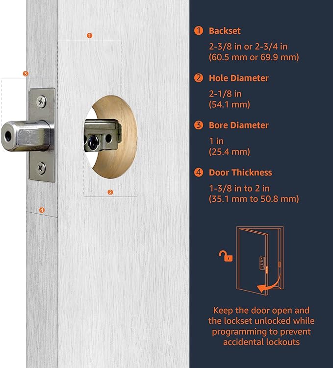 Amazon Basics Contemporary Electronic Keypad, Keyless Entry Door Lock Deadbolt with Handle Set, Key Pad Front Door with Knob, Contemporary Door Locks for Front Door, Door Handle, Matte Black, 1-Pack