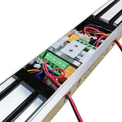 Dual Door Electromagnetic Lock 600lbs | 12V with LED Indicator | NO/NC Options | Fits Double Door Access Control with Z and L Bracket (Dual Door Magnetic Lock 600lbs+Z and L Aluminum Alloy Bracket)