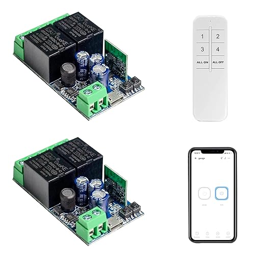 Ewelink WiFi Wireless Smart Relay Module USB 5v 2 Channel Momentary Toggle Latching 7V-48V Remote Switch Transmitter for Access Control, Garage Door,Home Automation, Compatible with Alexa Google Home