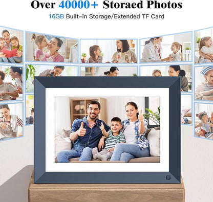 10.1-inch Digital Picture Frame Smart-Photo-Frame - Digital Frame with 1920 * 1200 IPS Touch Screen, Auto Rotate, 16GB Storage, Load Photos Videos from Phone via App or Email, Birthday Gifts for Mom