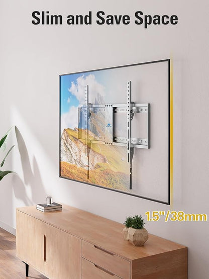 Mounting Dream TV Wall Mount for Most 37-75 Inch Televisions, Universal Tilt TV Mount Fits 16", 18", 24" Studs, Max VESA 600x400mm, 132lbs, Low Profile Flat Wall Mount Bracket, MD2968-LK