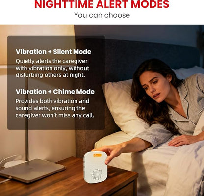 CallToU Bed Alarms for Elderly/Dementia Patients who Wander, Portable Pager & Sensor with Vibration and Silent Alert Features, Fall Prevention Alert for Home Hospital Care, Room Monitor.