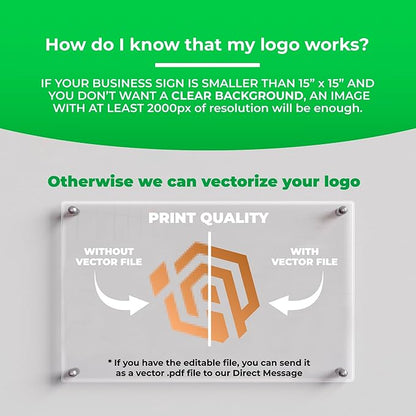 Personalized Floating Custom Acrylic Business Logo Sign | Free Company Vector Logo | Address Signage | Sign for Office Storefont | Multiple Size Options | Neon Led Lights Optional